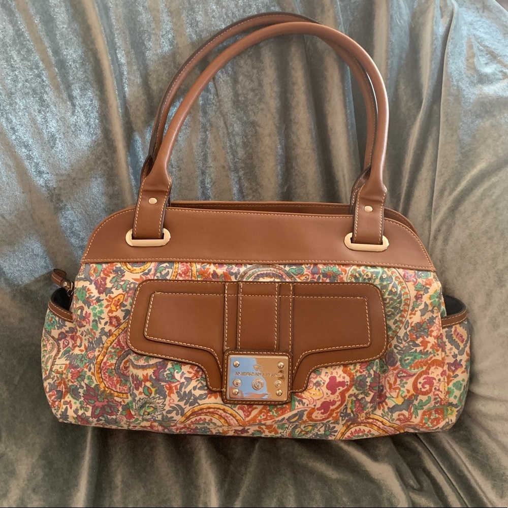 NWT American Living Paisley Triple Satchel Purse Boho Shoulder Bag